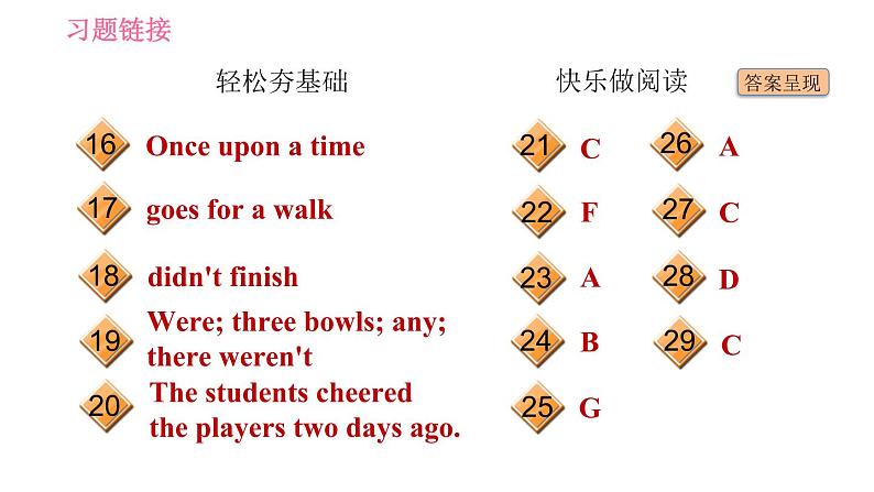 外研版七年级下册英语 Module 8 Unit 1 Once upon a time… 习题课件05