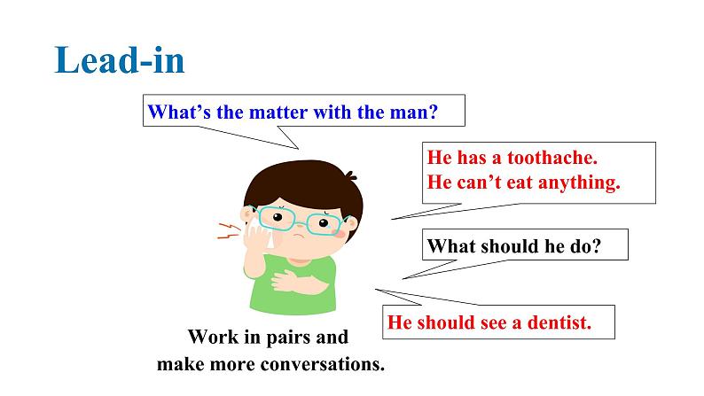 人教新目标八年级英语下册--Unit 1 What's the matter_ Section A 3a-4c课件PPT08
