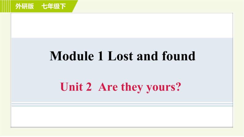 外研版七年级下册英语 Module 1 Unit 2 Are they yours 习题课件01
