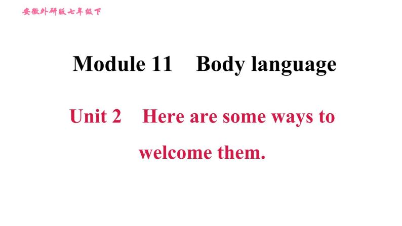 外研版七年级下册英语 Module 11 Unit 2 Here are some ways to welcome them 习题课件001