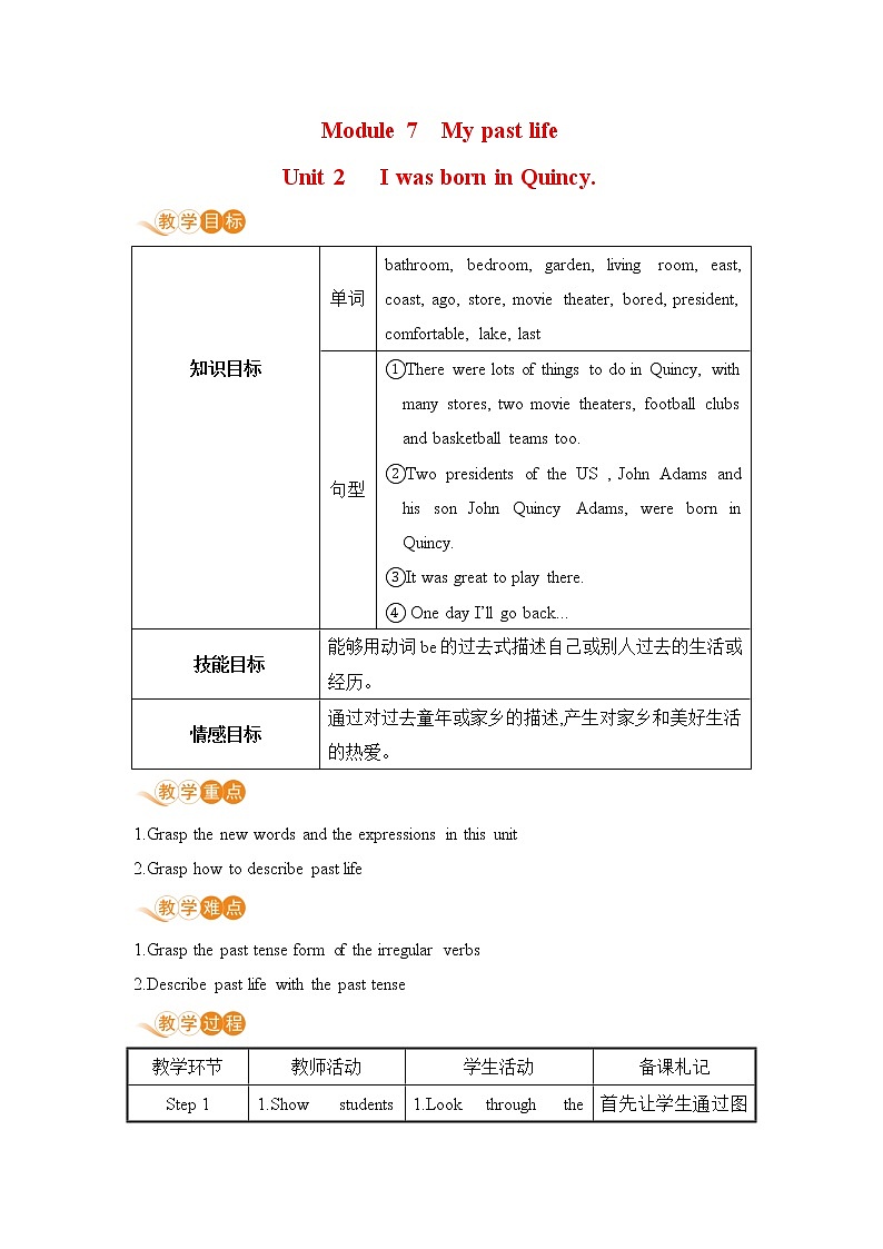 外研版英语七年级下册——Module 7 Unit 2【课件+教案】01