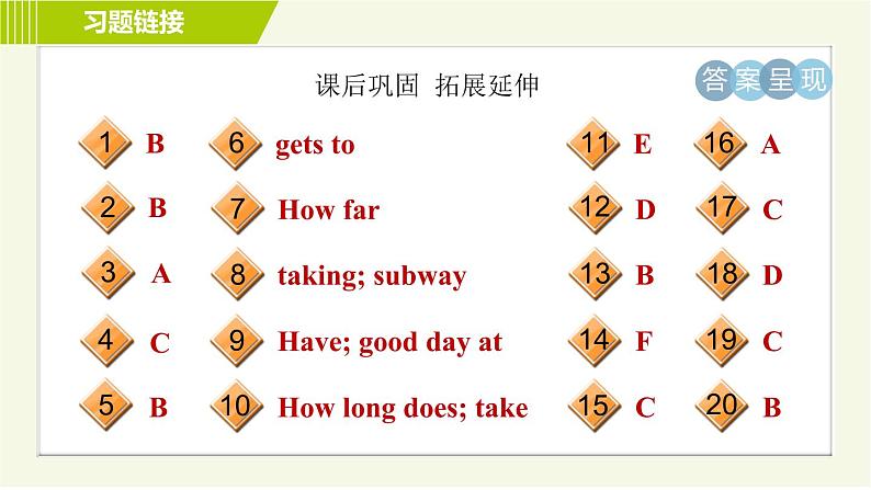 鲁教版六年级下册英语 Unit 5 Period 1 Section A(1a-2e) 习题课件第5页