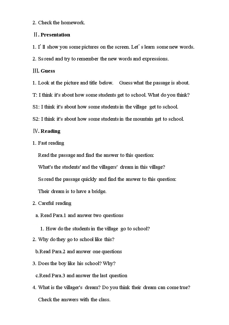 Unit3 Section B 2a—2c教案2021-2022学年人教版英语七年级下册第2页