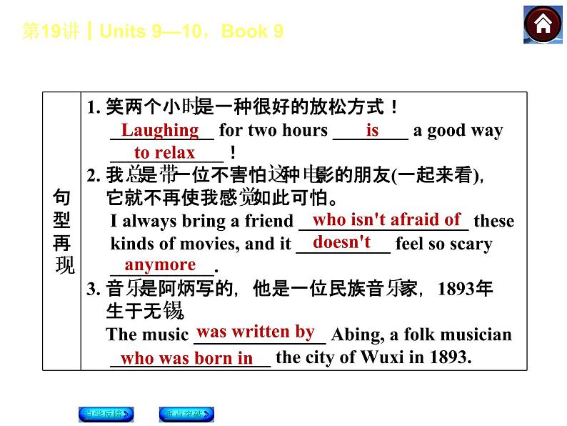 人教版九年级英语复习课件(自学反馈+重点突破):Units 9—10,Book 9(共43张PPT)第5页