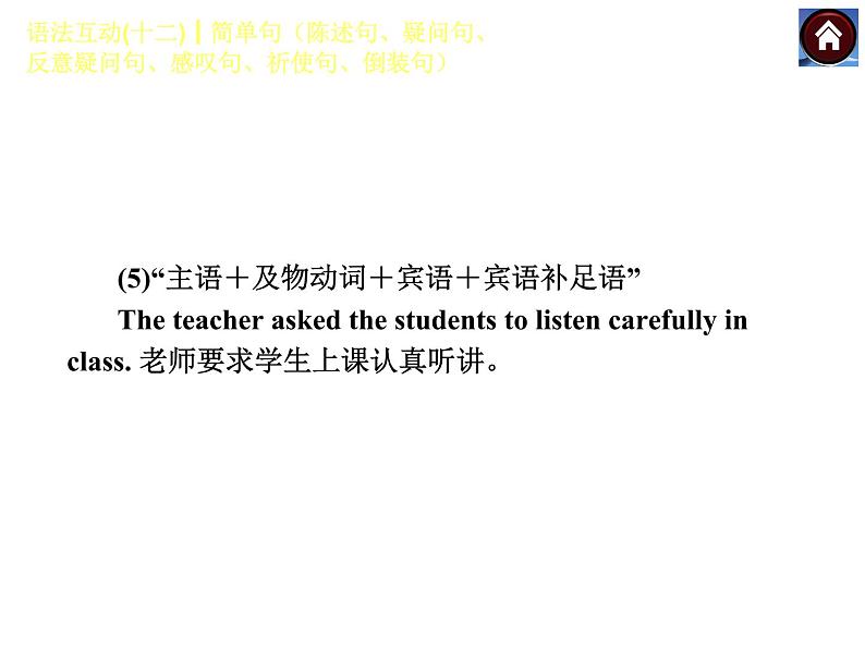 【中考复习方案】语法互动十二 简单句陈述句、疑问句、反意疑问句、感叹句、祈使句、倒装句(共23张PPT)第5页