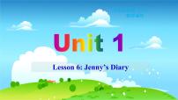 初中英语冀教版七年级下册Lesson 6  Jenny's Diary说课ppt课件