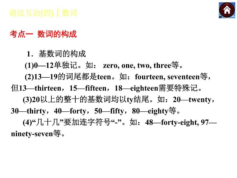 【中考复习方案】(人教版)九年级英语复习课件:语法互动四 数词(共10张PPT)第3页