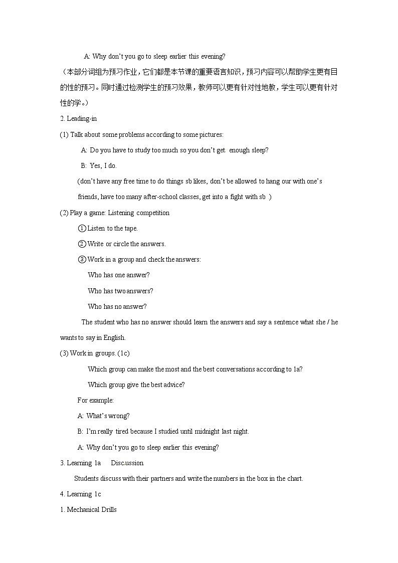中学八年级英语下册教案:Unit4第二课时第2页