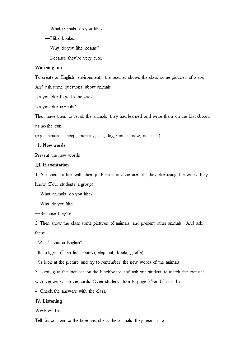 Unit 5 Why do you like pandas Section A (1a-1c)(课件+教案+练习+学案)02