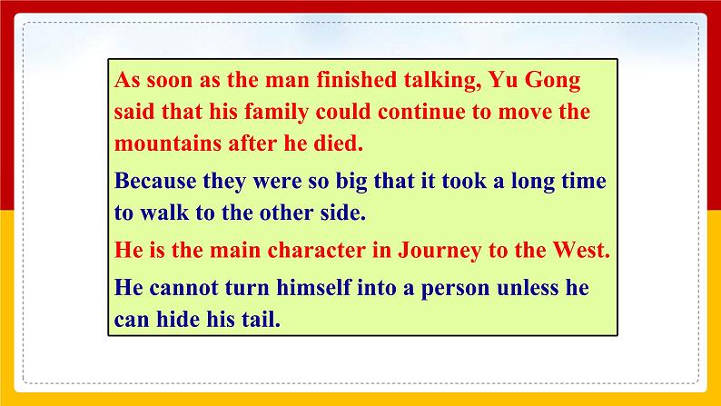 Unit 6 An old man tried to move the mountains. Period 3(Section A 4a-4c)(课件+教案+练习+学案)06
