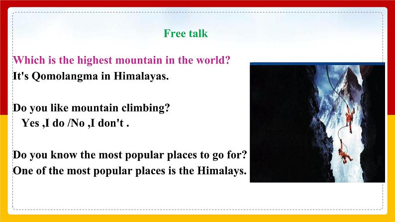 Unit 7 What's the highest mountain in the world Section A 3a-3c(课件+教案+练习+学案)03