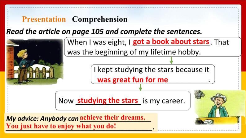 Unit 8 From hobby to career Period 2 Reading II & Listening课件PPT+教案+学案+练习07