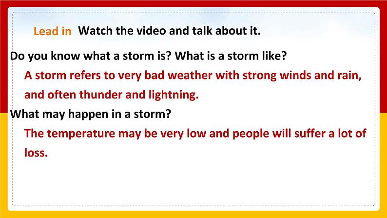 Unit 4 Natural disasters Period 5 more practice & culture corner课件PPT04