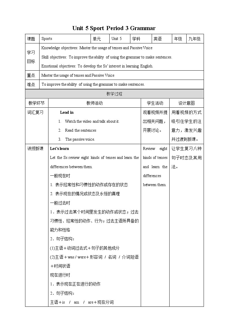 Unit 5 Sport Period 3 Grammar课件PPT01