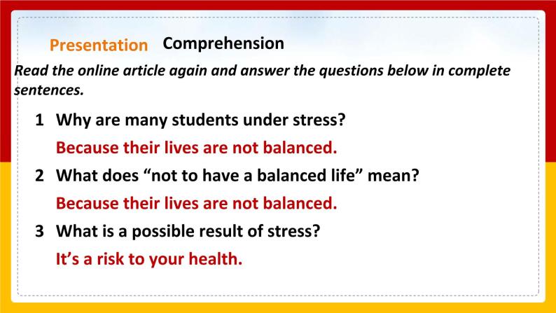 Unit 6 Caring for your health Period 2 Reading II & Listening课件PPT07