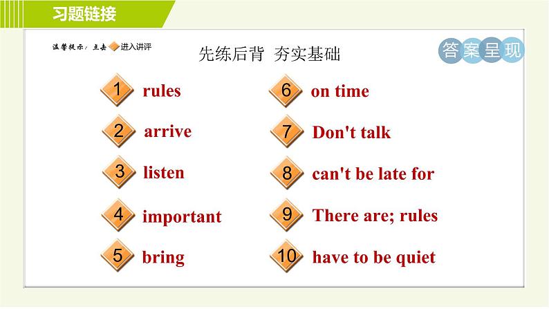 鲁教五四版六年级下册英语 Unit6 Period 1 Section A(1a-2d) 习题课件第2页