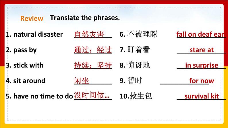 Unit 4 Natural disasters Period 2 Reading II & Listening课件PPT02