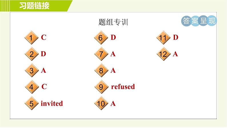 鲁教五四版七年级下册英语 Unit5 习题课件03