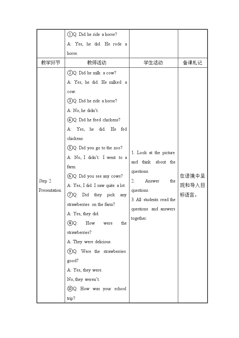 人教初中英语七年级下册——Unit 11 Section A(1a---2d)教案第3页
