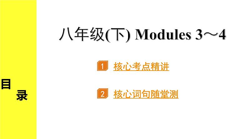 外研中考英语 14. 第一部分 八年级(下) Modules 3~4 PPT课件第1页