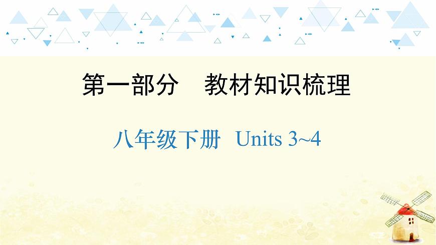 教材知識梳理—八年級下冊 Units 3~4第1頁