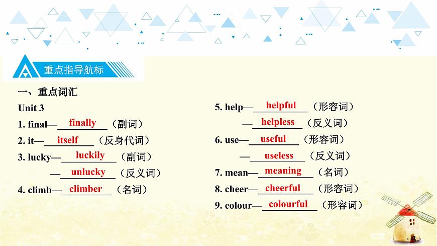 教材知識梳理—八年級上冊 Units 3~4第4頁