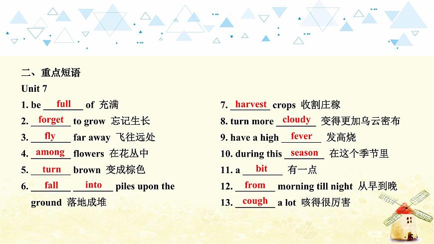 教材知識梳理—八年級上冊 Units 7~8第6頁