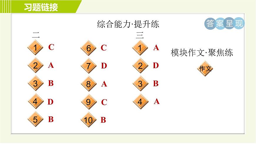 外研版七年級(jí)下冊(cè)英語(yǔ) Module8 Period 4 Unit 2 A 習(xí)題課件第5頁(yè)