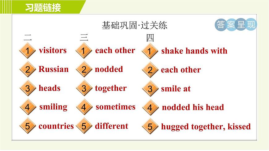 外研版七年級下冊英語 Module11 Period 1　Unit 1 A 習(xí)題課件第3頁