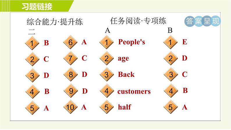 外研版七年级下册英语 Module9 Period 2 Unit 1 B 习题课件第4页
