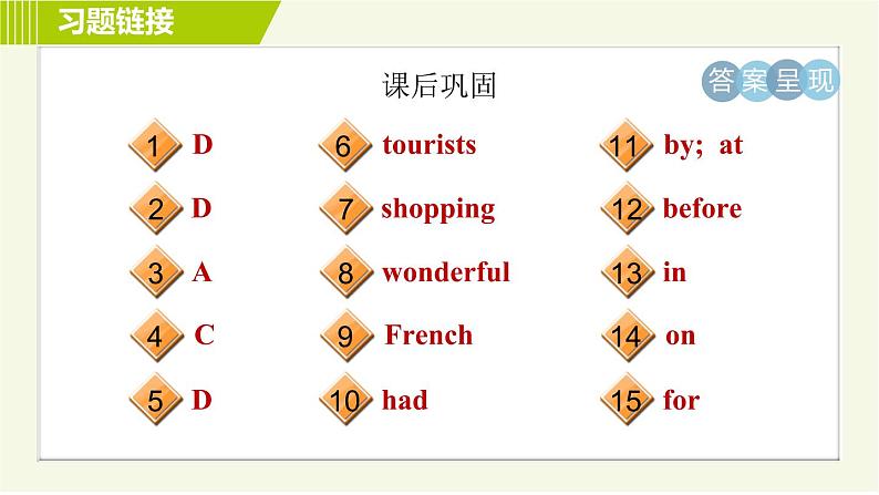 外研版七年级下册英语 Module10 习题课件04