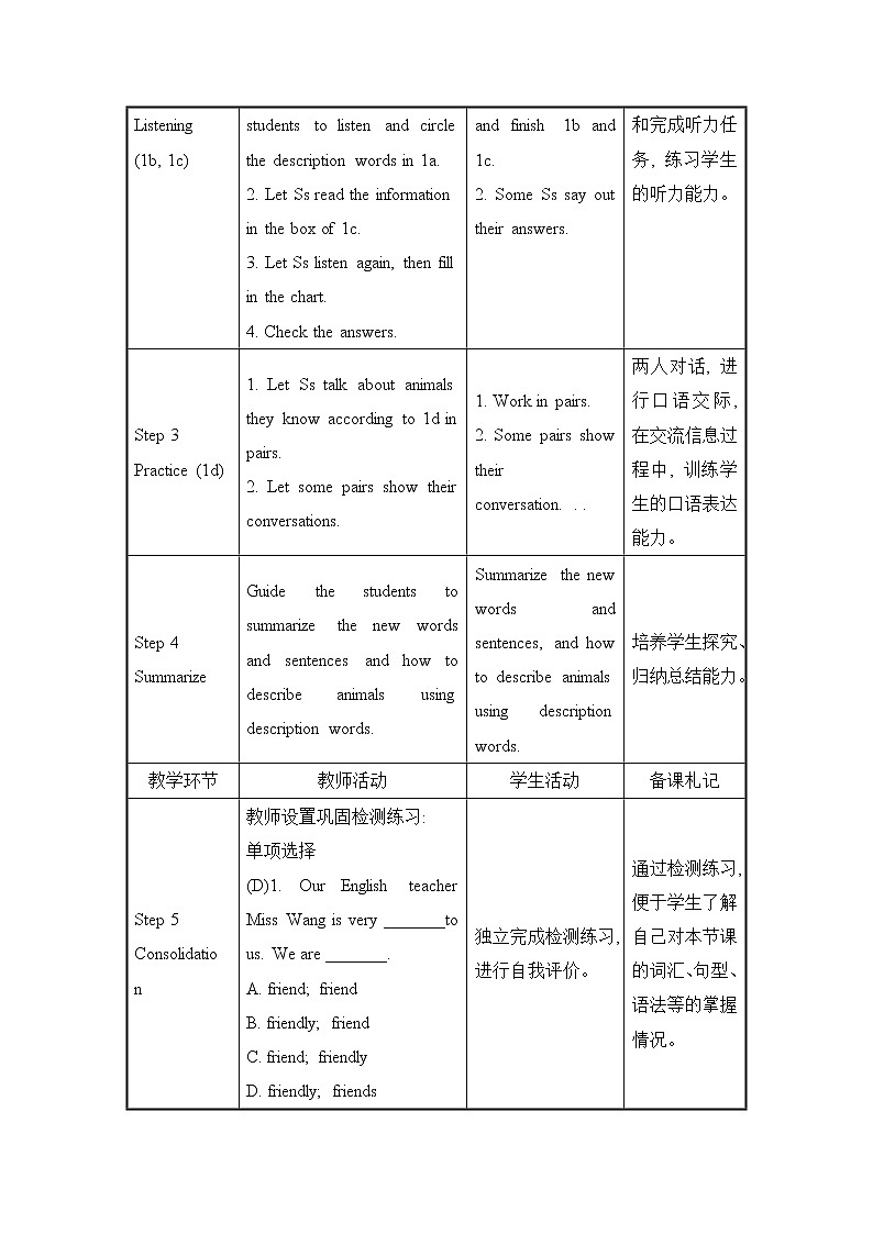 人教初中英语七年级下册——Unit 5 Section B (1a—1d)教案第2页