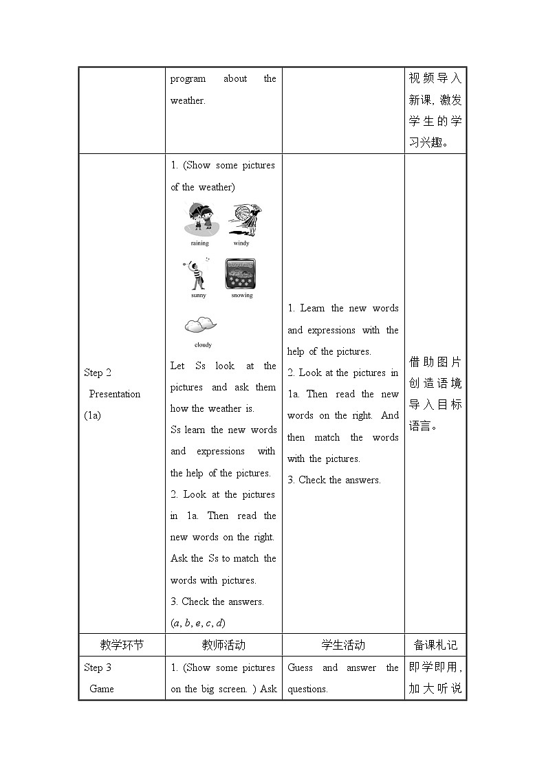 人教初中英语七年级下册——Unit 7 Section A(1a---2d)教案02
