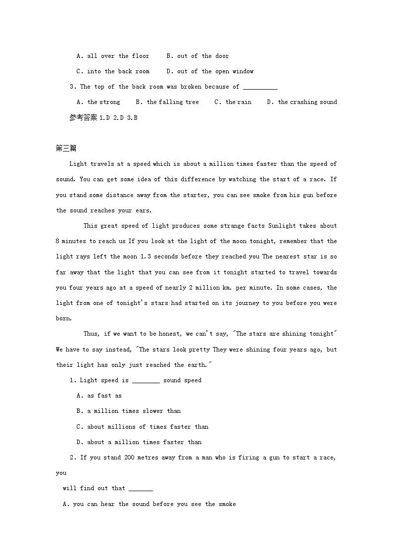 中考英语二轮专项复习阅读理解优编题06(含答案)第3页
