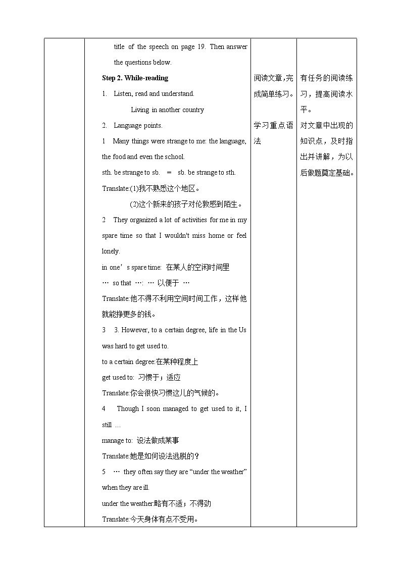 Unit 2 Culture shock Period 1 ReadingⅠ教案第2页