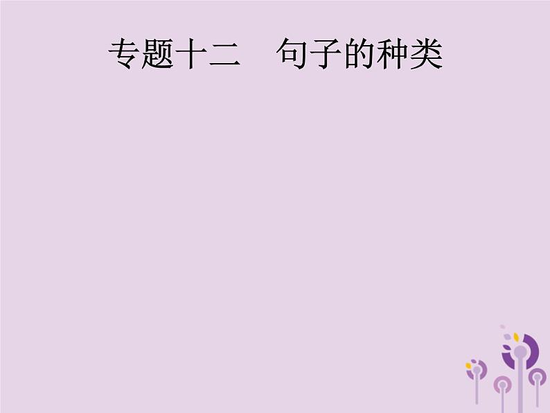 中考英语总复习二轮专题复习语法专项突破专题12《句子的种类》课件(含答案)01