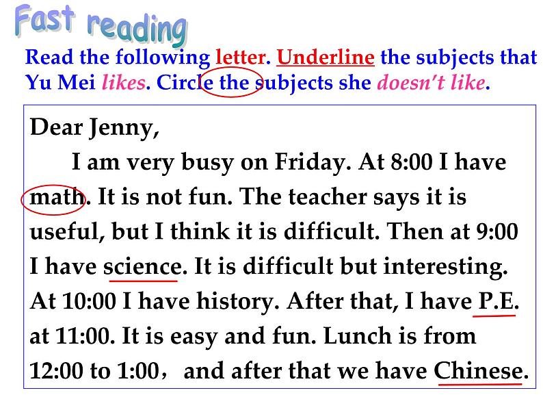 人教新目标版英语七年级上Unit 9 My favorite subject is science.Section B 2c-3b课件(14张PPT无素材)03