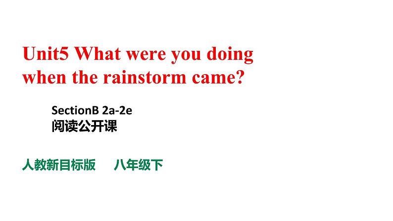 人教新目标八年级英语下册---Unit 5 What were you doing when the rainstorm?SectionB2a-2e阅读课件+音视频01
