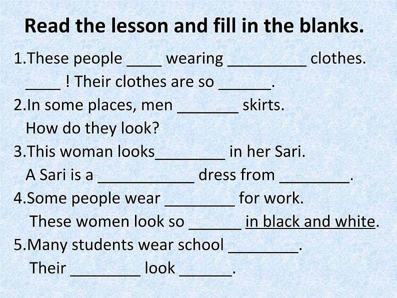 冀教版(三起)英语七年级上册 Unit 2 Colours and ClothesLesson 11 Clothes around the World(课件)06