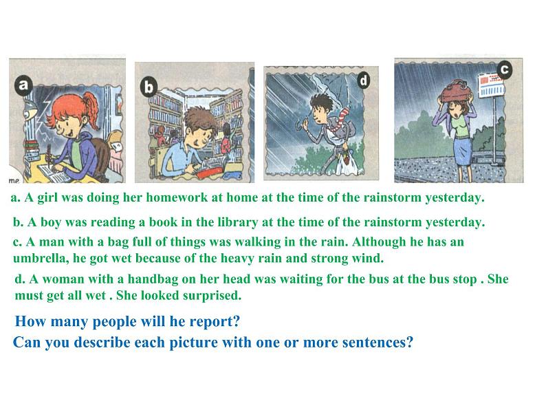 八年级下册Unit 5 What were you doing when the rainstorm came Section A (1a-2d)课件第3页