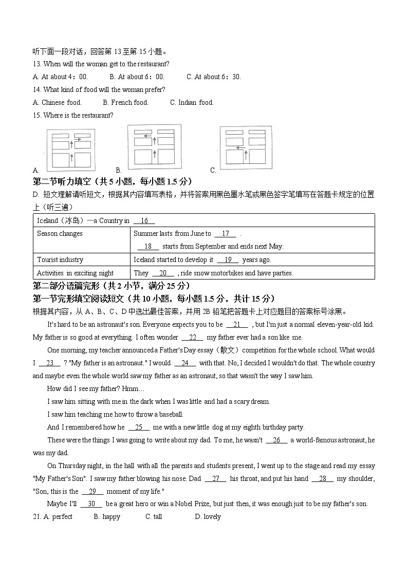 2022年贵州省遵义市习水县中考一模英语试题(word版含答案)02