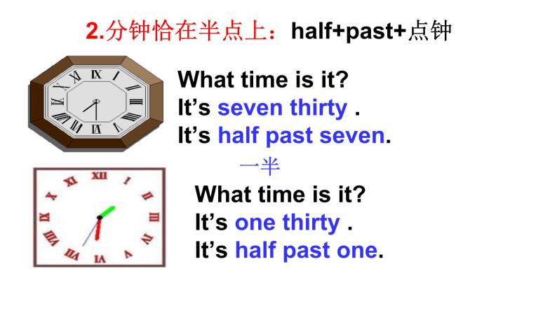 人教新目标(Go for it)版英语七年级下 Unit2    What time do you go to school？ 课件07