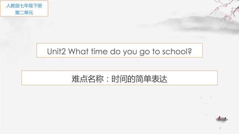 人教新目标(Go for it)版英语七年级下 Unit2 What time do you go to school 课件01