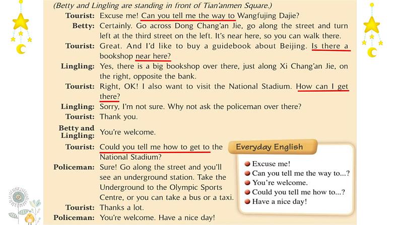 外研版英语七年级下册 Module 6 Unit 1 Could you tell me how to get to the National Stadium (4) 课件第3页