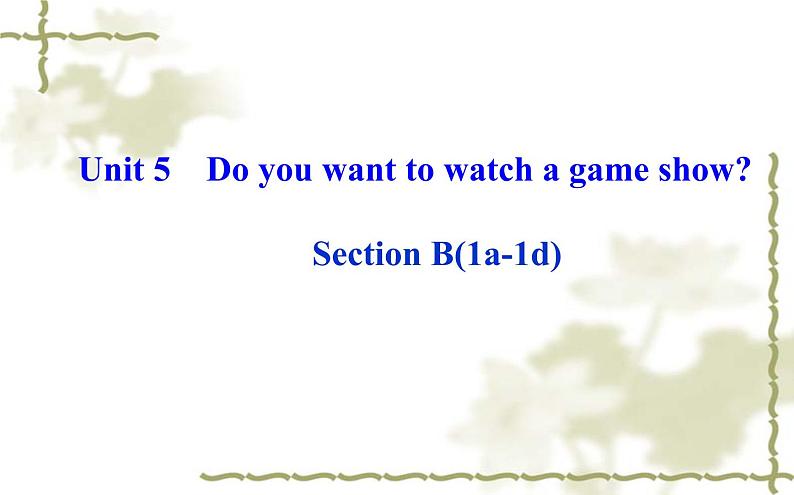 Unit_5:Do you want to watch a game show_Section B(1a—1d)课件PPT第1页