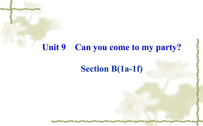 Unit_9:Can you come to my partySection B(1a—1f)课件PPT第1页