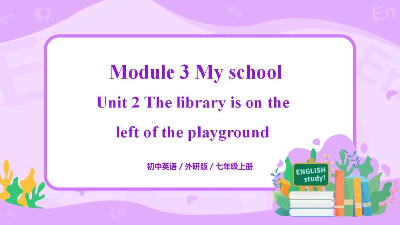 Module3 Unit2 The library is on the left of the playground 课件 PPT+教案01