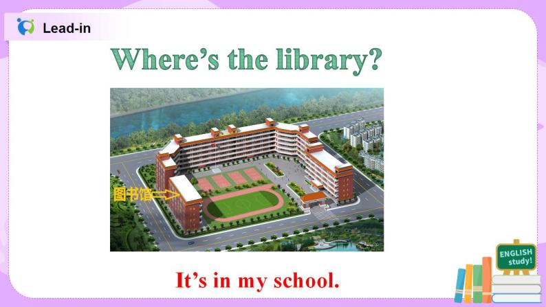 Module3 Unit2 The library is on the left of the playground 课件 PPT+教案04