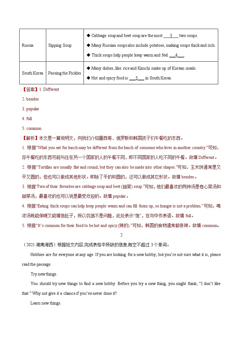 必刷20 任务型阅读(真题)(解析版)-2022年中考英语二轮复习能力强化必刷题(真题+模拟)(通用版)第2页