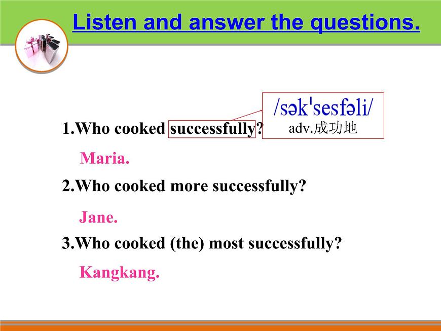初中英語科普版(仁愛)8B Section B UNIT7 food festival TOPIC3 i cooked the most successfully SECTION C部優(yōu)課件第4頁
